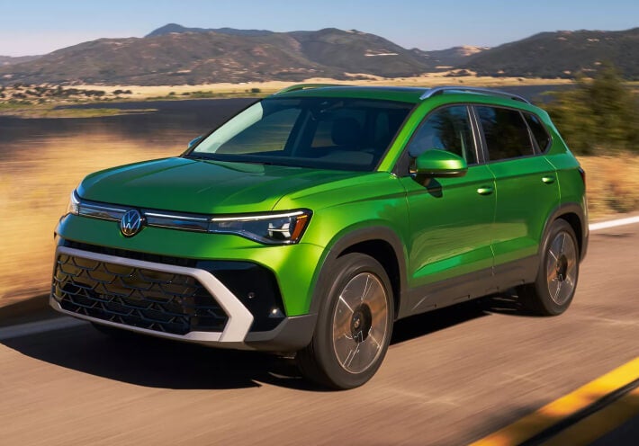 Volkswagen Taos driving down highway