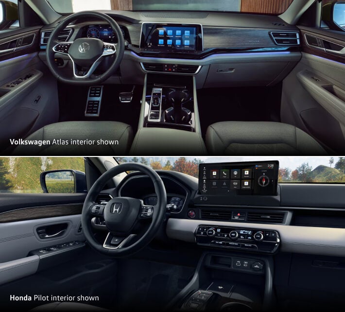 Volkswagen Atlas vs. Honda Pilot interior & technology comparison