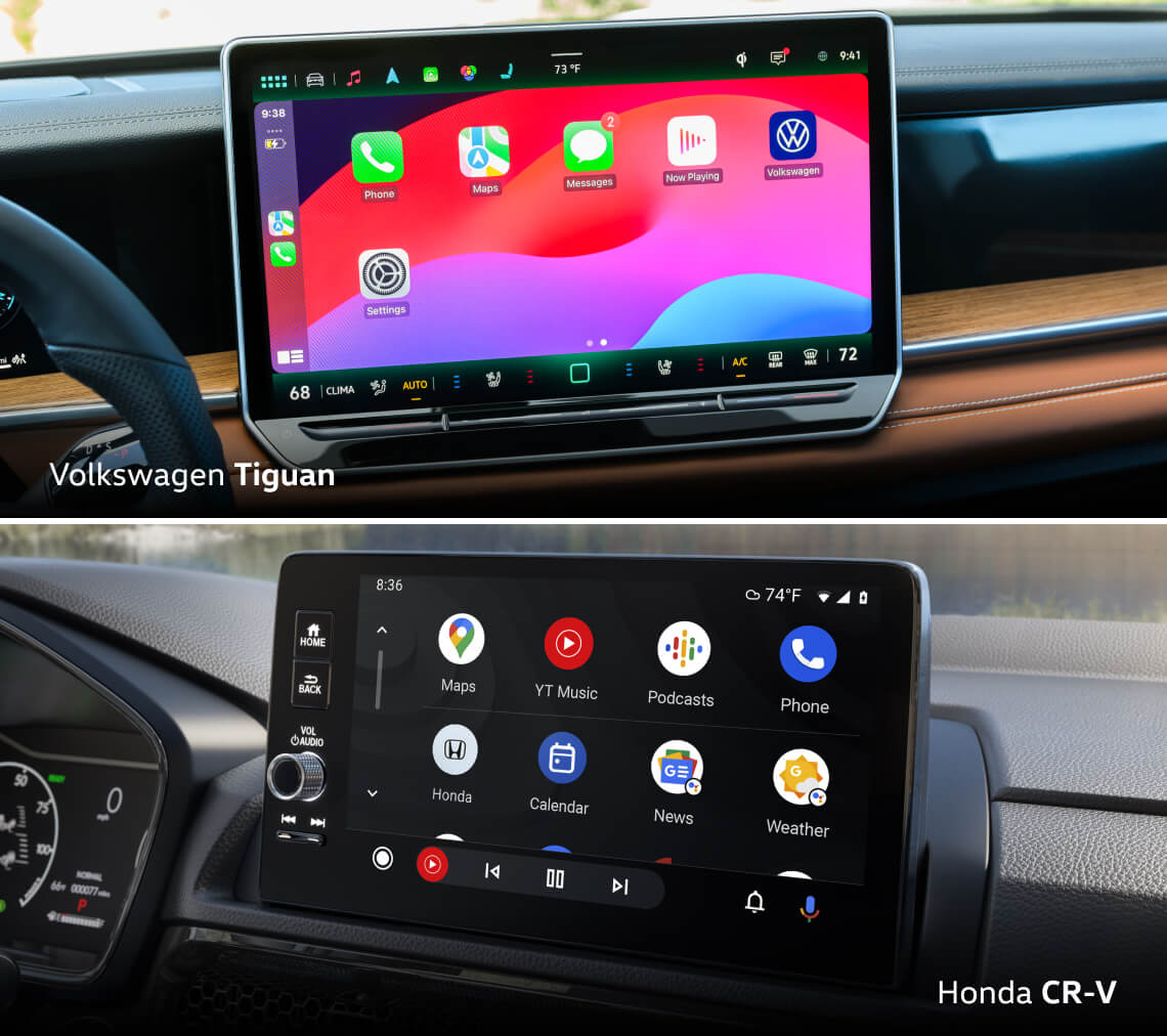 Volkswagen Tiguan vs. Honda CR-V Tech & Infotainment comparison