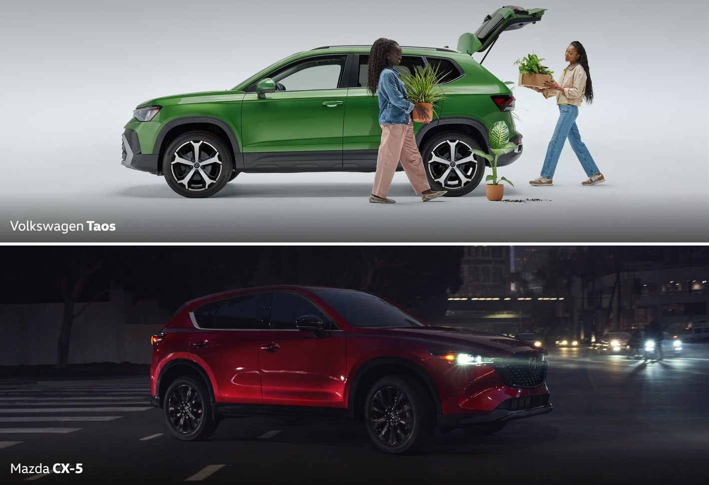 2025 Volkswagen Taos vs. Mazda CX-5 Size & Dimensions