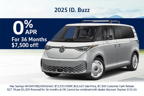 0% APR for 36 Months Plus $7,500 Off!